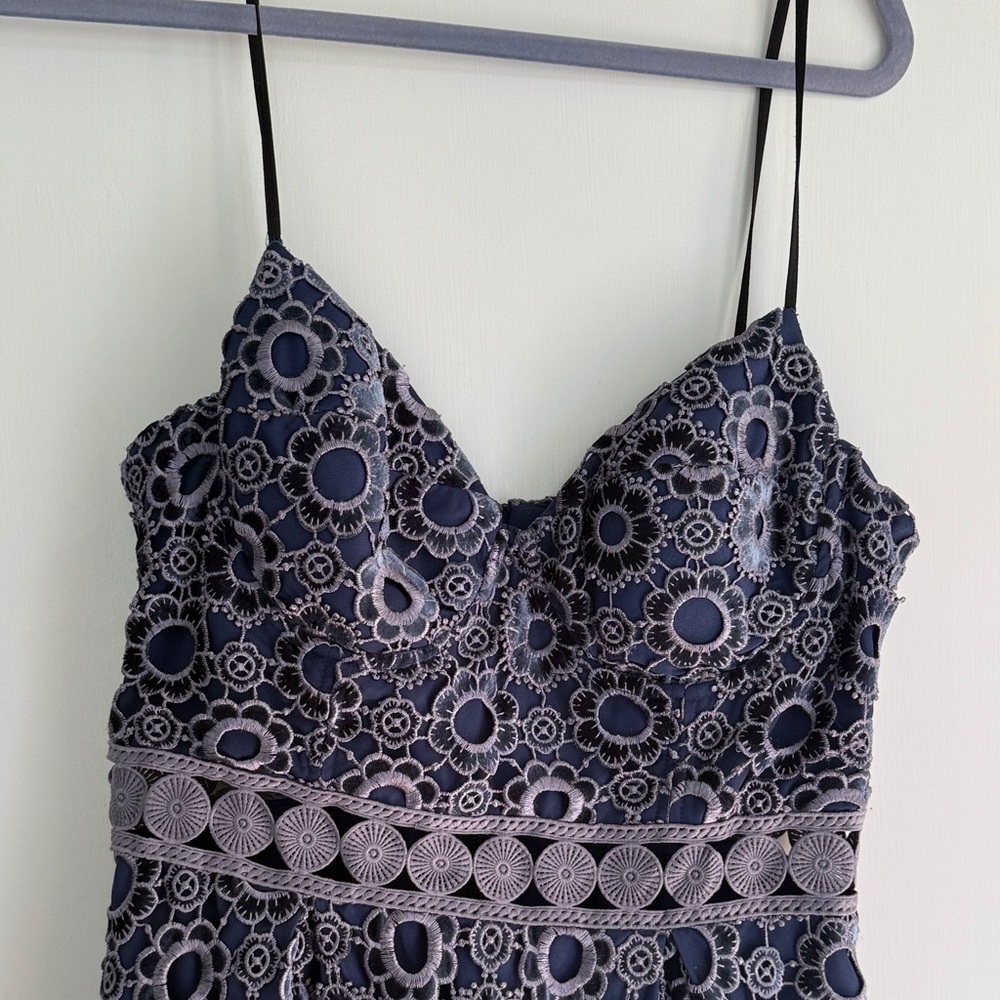 Self-Portrait Midnight Blue Lace Dress